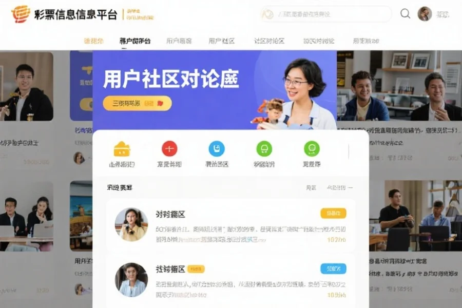 彩票信息服务平台上的用户社区讨论区,展示多样的交流与互动场景